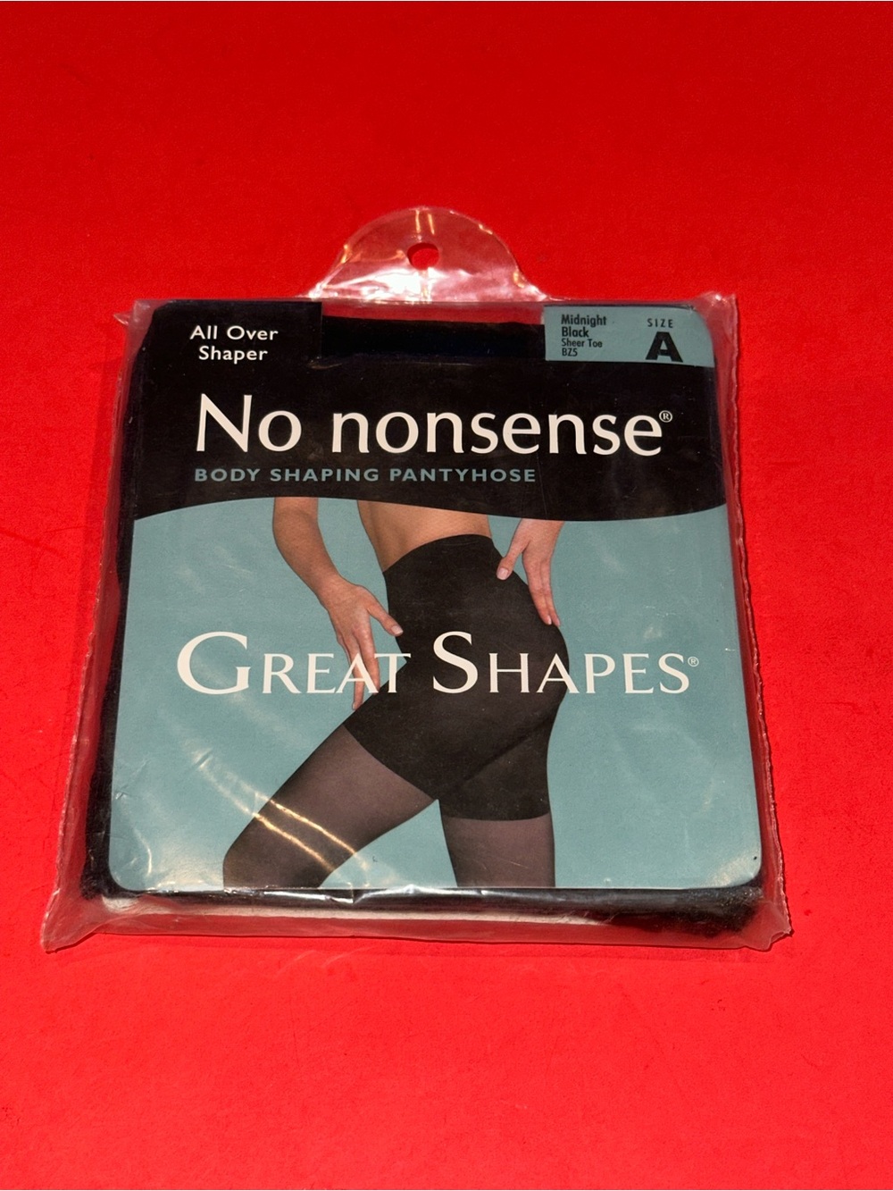 No Nonsense Control Top Size A Midnight Blk Sheer Toe BZ5 Pantyhose Great Shapes